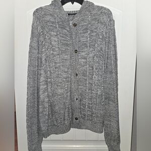 Acevog Gray Ribbed Knit Cardigan